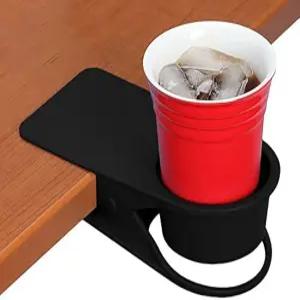 SERO 이노베이션 컵 클립 음료 홀더 - 검은색 테이블 책상 의자 선반 카운터로 스냅하세요 스마트폰 또는