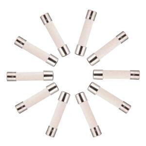 BOJACK T15A250V 6X30MM 15A 250V 슬로우 블로우 세라믹 퓨즈 15암페어 250볼트 0.24 X 1.18인치 튜브 시간 지연 퓨즈(20팩)