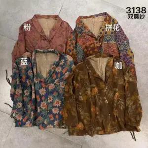 여자 빈티지 봄 상의 칼라 프린트 코트 정장 이중사 직장 재킷 BE1