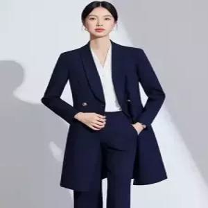여사친 네이비 가을 정장 자켓 트렌치코트 하프기장 청과카라 오피스 코트 작업복 BE3