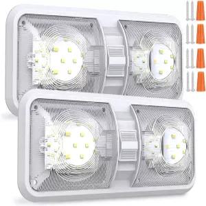 자동차/RV/트레일러/캠퍼/보트 DC 11-18V 내추럴 화이트(2PCS/더블 돔)를 위한 ON/OFF 스위치 실내 조명이