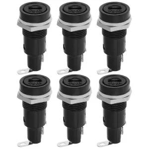 5.2x20mm 유리 퓨즈를 위한 디어 6Pcs 10A 250V 패널 마운트 홀더 브래킷 만들기