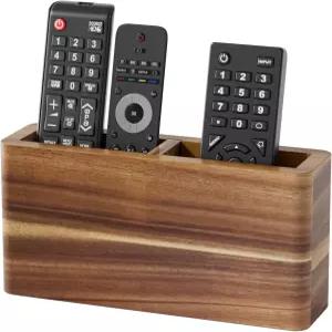 야오이지 목재 리모컨 홀더 벽걸이 벽용 TV 테이블 책상 홈 데코용 정리함