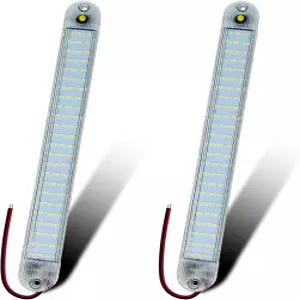 GZ5CG 12V LED 인테리어 라이트 바 2팩 6500K 화이트 ON/OFF 스위치 11인치 24V 밀폐형 화물 트레일러 RV