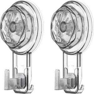 uxcell 2Pcs 진공 흡입 컵 후크 ABS 드릴 타월 목욕 공 보관 홀더 없음 욕실 주방 창문 홈 정리용 블랙