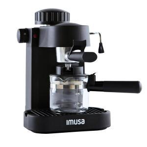 홈 바리스타 경험을 위한 IMUSA 일렉트릭 에스프레소 카푸치노 메이커 4컵 용량의 밀크 프로더 블랙 커피 머신