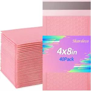 4x8인치 핑크 버블 메일러 40팩 셀프 씰 폴리 패딩 봉투 소규모 비즈니스에서 보석 화장품 전자 제품