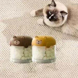 휴대용 플라스틱 다층 고양이 사료통 방습 귀여운 애완동물 포장 상자 밀폐형 강아지 간식 보관함