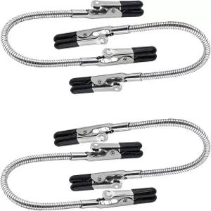 듀얼 클립으로 손을 돕는 4PACK 납땜 - 조절 가능한 홀더 PCB용 유연한 와이어 클램프 전자제품 수리 보석