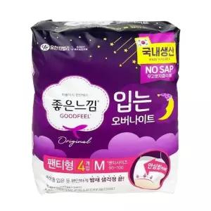 좋은느낌 입는 오버나이트 미디엄M 4개입 생리대 - O 팬티라이너 쏘피 (W97680D)