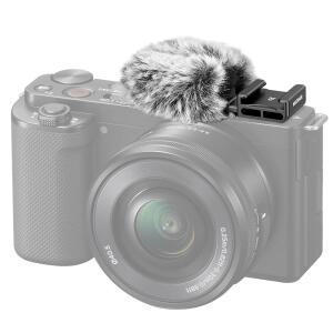 ZV 시리즈 브이로그 카메라용 NEWER 콜드 슈 윈드 머프 소니 ZV1F ZVE10 ZV1 ZVE1 II CA133 블랙과 호환되는 마이크 퍼리 윈드스크린