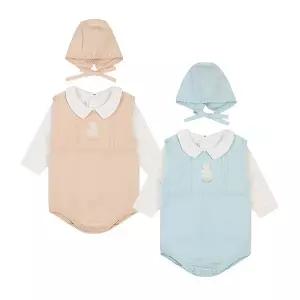 [롯데백화점]아가방 페페니트바디수트(모자)(BEIGE,MINT) 01S527903