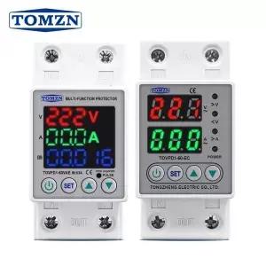 60a 230 v din 레일 과전류 보호 전압계가있는 과전압 장치 릴레이 조절 가능