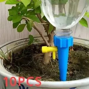 10PCS 꽃 조정 가능한 자동 물방울 관개 식물 급수 시스템 홈 발코니 화분에 심은 정원 도구