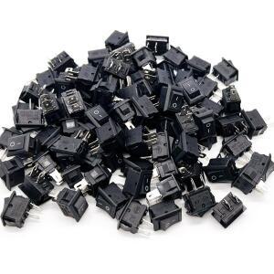 100 Pcs 푸시 버튼 스위치 10x15mm SPST 2Pin 3A 250V KCD1 스냅인 On/Off 보트 로커 10MM x 15mm 미니 블