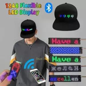 프로그래밍 가능한 DIY 블루투스 APP 모자 LED 디스플레이 곡선 장식 천 파티 빛나는 분위기 매트릭스 화면