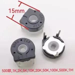5PCS 전위차계 PT15 500ohm 1K 2K 5K 10K 20K 50K 100K 500K 1M 타원형 구멍 수평 가변 저항 스위치 3Pin