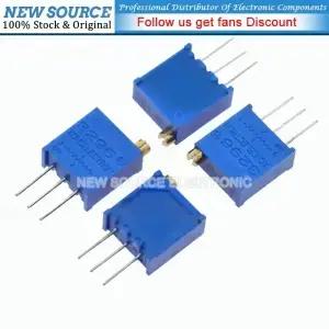 10PCS 3296W 전위차계 정밀 조정 가능 저항 멀티턴 트리밍 1K 2K 5K 10K 100K 103 100R 트리머