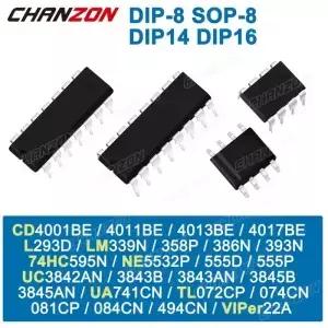 집적 회로 IC 칩 모터 드라이버 Lm358 74hc595 Tl072 Cd4017 Ne 555 L293d 타이머 DIP 10 개