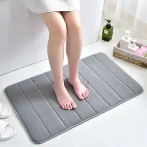 그레이 사각 메모리폼 발매트 50X80cm 논슬립매트 현관매트 (WCC5233)