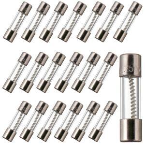BOJACK T2AL250V 5X20MM 2A 250V 슬로우 블로우 퓨즈 2암페어 250볼트 0.2 X 0.78인치 유리관 시간 지연 퓨즈(20팩)