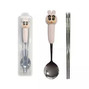 아동수저세트 짱구 토끼 입체 스푼 젓가락 케이스세트