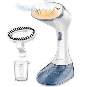 옷용 찜기, 1800W 고속 난방 3가지 스팀 설정, 380ml 물탱크, 9.8인치 코드, 휴대용 여행용 다리미로 모든 원단의 주름을 안전하게 제거합니다