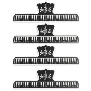 LQ 인더스트리얼 뮤직 페이지 홀더 4PCS 15mm 블랙 플라스틱 음악 악보 고정 클립 북 페이퍼, 기타 바이올린 피아노 연주자를 위한 노트 클램프