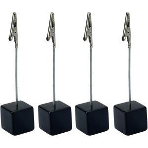 4Pcs 블랙 메모 클립 홀더가 악어 걸쇠 그림 카드 종이 노트 오피스 홈용 사무실 홀더, 홀더와 함께 서 있습니다