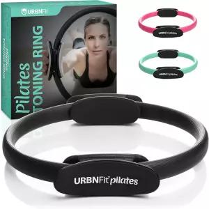 URBNFit 필라테스 링 듀얼 그립이 된 12인치 매직 서클 허벅지 안쪽 운동을 위한 폼 패드 토닝 피트 및