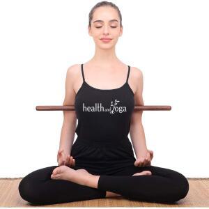 HealthAndYoga 스트레치NHEAL 접이식 다용도 나무 요가 스틱 - 일반 및 XL 휴대용 자세 교정 폴, 스트레치 모빌리티 스틱, 신체 운동 다웰