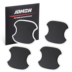 JDMON 자동차 핸들 컵 스크래치 보호기, 4PCS TPU 탄소 섬유 텍스처 도어 볼 3D 스티커 유니버설 핏 페인트 커버 가드