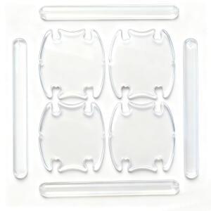 8PCS 투명 자동차 도어 핸들 보호기 u2013 긁힘 방지 PET 필름 스티커, 볼 및 리어 뷰 미러용 방수 접착 가드, 자동차, SUV, 트럭, 세단을 위한 범용 페인트 보호