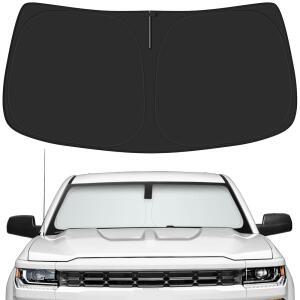 쉐보레 2014-2018 실버라도 1500 및 GMC 시에라 액세서리(OEM 디자인)용 피크퓨릿 자동차 앞유리 자외선 차단을 위한 반사형 접이식 단열 차단제