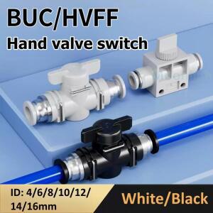 BUC 4 6 8 10 12 14mm HVFF 블랙 공압식 퀵 커플링 수동 밸브 스티어링 스위치 볼 에어 호스 12mm