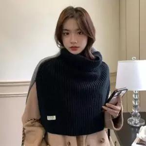 마니포근 로미홀리 투톤 트임 여성 숄 칼라 케이프 하이 터틀