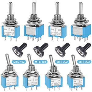 10Pcs 소형 토글 스위치 ON-OFF-ON 미니 버튼 로커 전원 3Pin 6Pin MTS-102