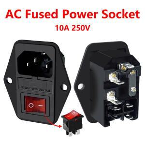 플러그 퓨즈 로커 스위치 수 전원 소켓, lEC320 C14 커넥터, AC-01A 및 DlY 부품, 10A250V