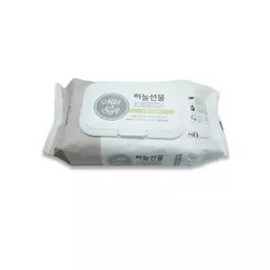하늘선물 물티슈 대용량 80매 캡형 저자극 아기물티슈 업소용 (W8D7396)