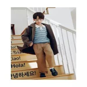빈폴 키즈 스트라이프 칼라 풀오버 니트 스카이 블루 BI5951U02Q 아동 유아티