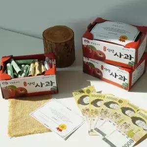 반전 미니 사과 돈 용돈 박스 상자 시즌2 돈상자 용돈병풍 미니사과박스 (WCE305F)