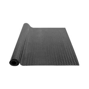 VEVOR 다이아몬드 플레이트 고무 바닥재 롤 3mm x 4피트 6피트 차고 SBR 청소하기 쉬운 언더카용 매트 산업