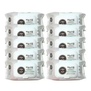 하늘선물물티슈(100매 캡형) 10개 대용량물티슈 아기 유아 신생아 물티슈100매