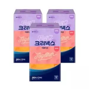크리넥스 미용티슈 천연펄프 280매 콤비 3개입 x 3팩 4600361