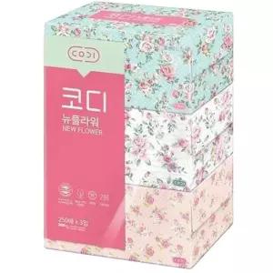 코디 뉴플라워 각티슈 250매 3입