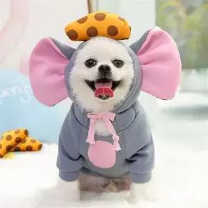 애완 동물 프레 튬 마우스 두꺼운 애완견 의류 겨울 따뜻한 강아지 소형 중형견 및 Cu용 후드 맨투맨
