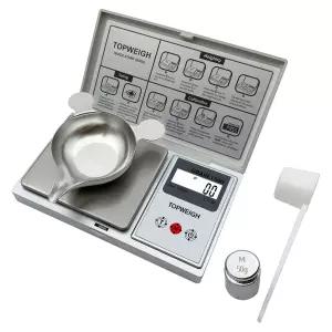 금속 분말 팬을 사용한 TOPWEIGH 리로딩 스케일 그레인 - 실버 1500 알갱이 x 0.1g 파우더 위한 디지털