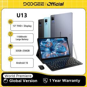 DOOGEE U13 태블릿 안드로이드 16 PC Gemini AI 13'' FLED+ 화면 32GB RAM 256GB 11000mAh 대용량 배터리 7