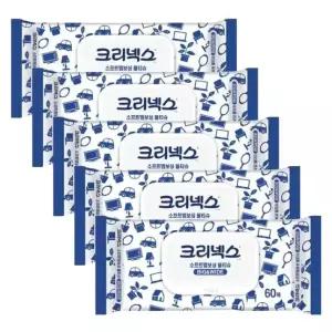 크리넥스 소프트 엠보싱 물티슈 60매 x 5팩 BIG&WIDE