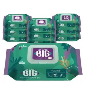 붕어빵 샐리의법칙 빅물티슈 60매 엠보 캡 x 10팩 60gsm